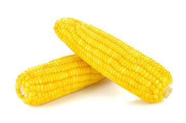 Sweet whole kernel corn on white background