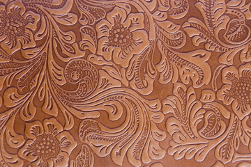 Leather Embossed Floral Pattern.