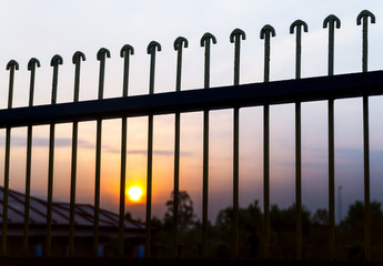 Sunset time,Blue Sky and Clouds