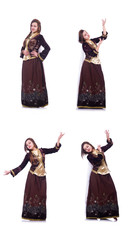 Young lady dancing traditional azeri dance