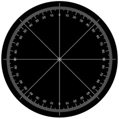 Protractor - Actual Size Graduation vector
