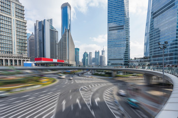 Fototapeta premium Shanghai traffic road,Street Scene Of City in China.