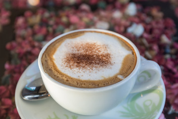 Cappuccino or latte coffee.