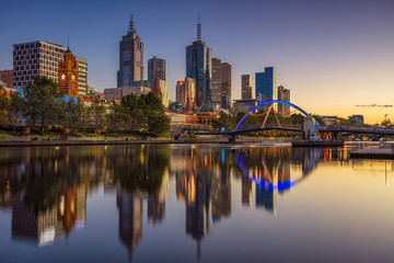 Fototapeta na wymiar City of Melbourne. Cityscape image of Melbourne, Australia during summer sunrise.