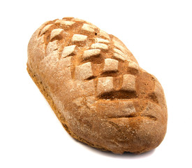 grain rye bread isolated on white background
