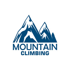 Mountain climbing adventure badge for sport design