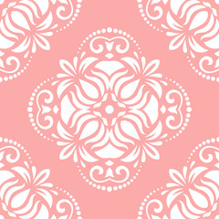 Elegant classic pattern. Seamless abstract background with repeating elements. Pink and white pattern