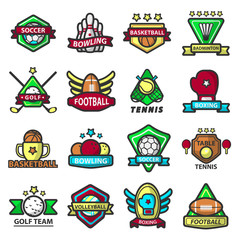 Sport games icons vector templates