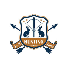 Hunting sport club heraldic badge design