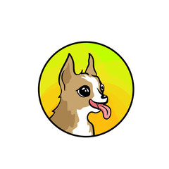 Chihuahua dog. Animal art, cute cartoon style, vector hand drawn illustration. Suitable for pet shop or zoo ads, label design or animal food package element