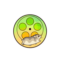 Djungarian hamster. Animal art, cute cartoon style, vector hand drawn illustration. Suitable for pet shop or zoo ads, label design or animal food package element