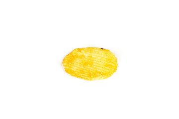 close-up of potato chip on white background
