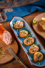 Bruschetta with meat spread