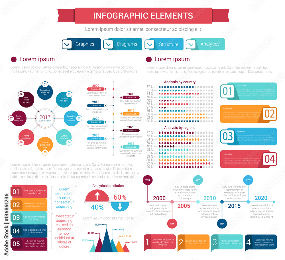 Poster infographic element set for presentation design