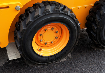  truck wheel of the large construction vehicle