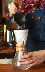 Fototapeta na wymiar Brewing coffee