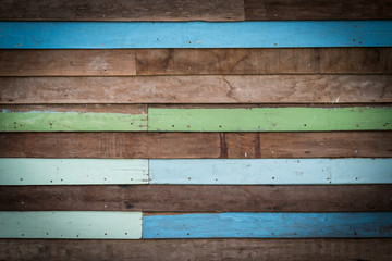Line pattern of colorful wooden board wall