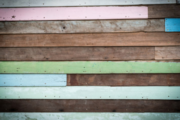 Line pattern of colorful wooden board wall