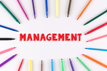 Multi Colored Pen written MANAGEMENT