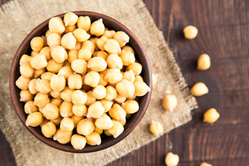Cooked Chickpeas on a bowl. Chickpeas is nutritious food. 