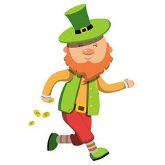 Leprechaun with gold coins