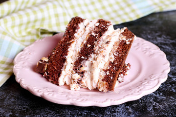 Brownie, Caramel, and Peanut Butter Ice Cream Cake