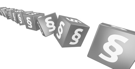 Würfel mit Paragraphen / paragraph - Konzept Steuern, taxes, Steuerhinterziehung, Law