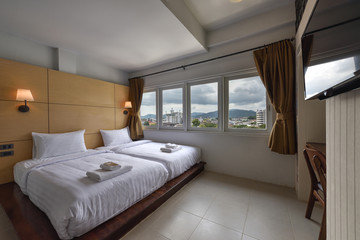 Interior of a hotel bedroom
