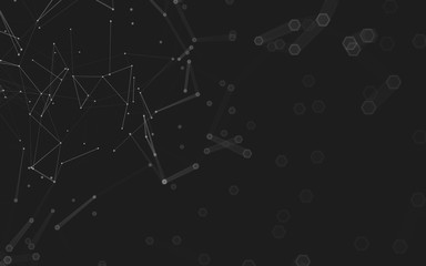Fototapeta premium Abstract polygonal space low poly dark background, 3d rendering
