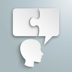 Paper Speech Bubble Puzzle Human Head