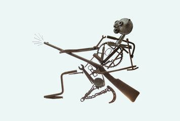 rusty warrior war allegory composition