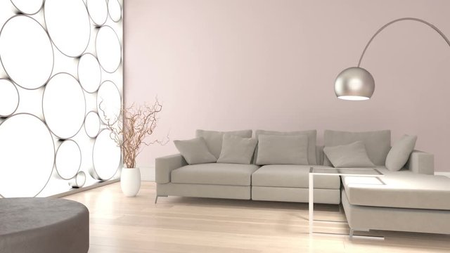 Interior animation of modern living room