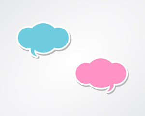 Cloud speech bubbles. Communication, texting, messaging, talking, chatting concept. 