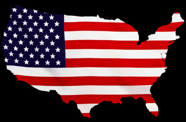 USA Flag in the form of maps of the United States