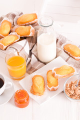 Breakfast with plumcake.