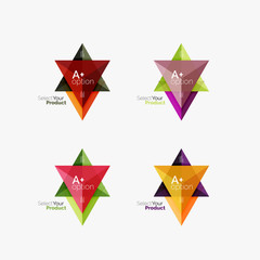 Set of triangle geometric business infographic templates