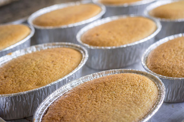 cake, making cakes, Close up cakes with cheddar cheese on top. cake on wooden background.