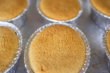 cake, making cakes, Close up cakes with cheddar cheese on top. cake on wooden background.