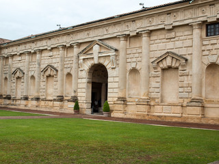 Obraz premium Palazzo Te in Mantua is a major tourist attraction. The palace was built in the mannerist architectural style for Federico II Gonzaga, Marquess of Mantua. Italy 