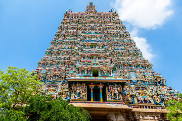 Hindu temple, Meenakshi, Madurai, Tamil Nadu, India - 136902265