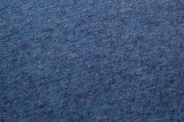 The texture of a knitted woolen fabric blue