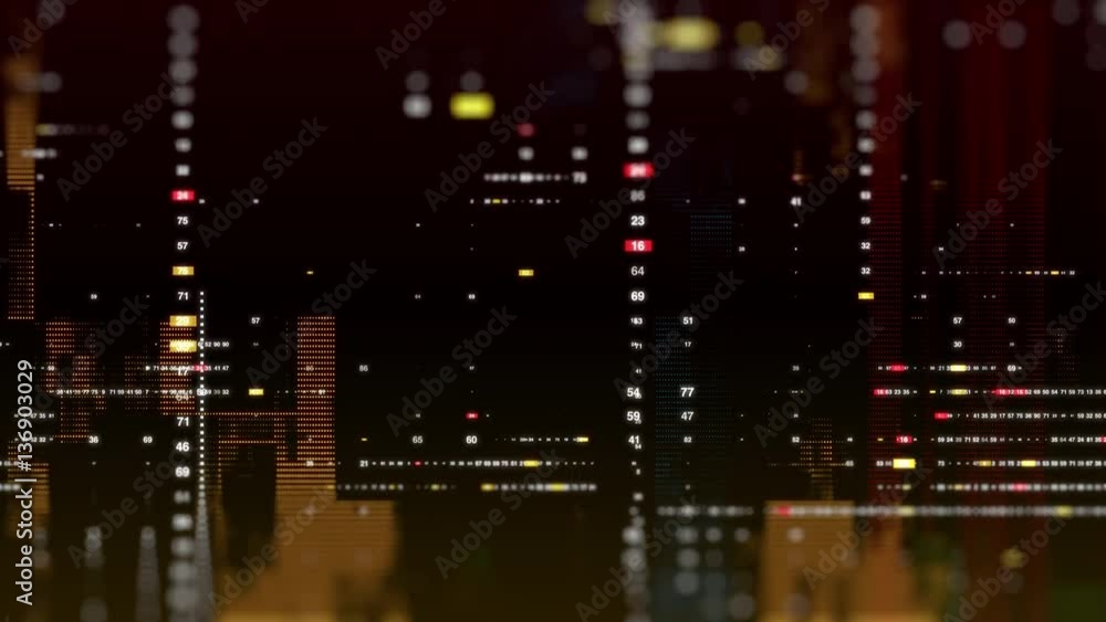 Aufkleber computer animated background with crosses, figures, squares and glitch elements