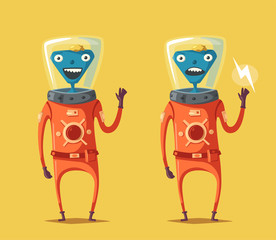 Friendly alien. Cartoon vector illustration