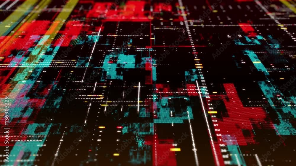 Poster computer animated background with crosses