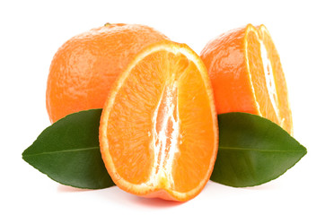 Tangerine on a white background