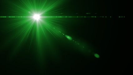 Lens Flare light over Black Background. Easy to add overlay or s