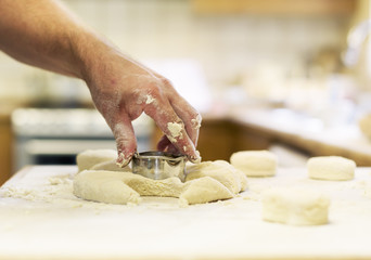 Preparing Scone Dough Pressing Concept