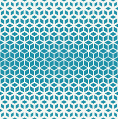 Fototapeta premium Abstract sacred geometry blue grid halftone cubes pattern