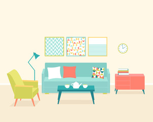 Vector living room interior