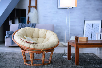 Comfortable armchair in living room